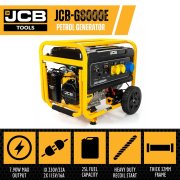 JCB-G8000PE 457cc 7.9kW / 9.8kVA Single-Phase Electric Start Petrol Generator